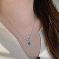 Delicate Drop Necklace with Geometric Metal Accents view 7