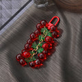 Translucent Cherry and Strawberry Cluster Clip Keychains view 2