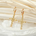 Gold and Silver Tone Symbol and Weapon Huggie Drop Earrings view 4