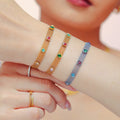 Mesh Chain Necklace Bracelet Multicolor Zircon Steel view 3