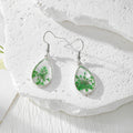 Teardrop Dried Flower Resin Drop Earrings Silver Hooks view 9