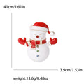 Red and White Enamel Snowman Brooch With Scarf and Crystal Buttons view 5