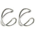 Silver-Tone Twisted Double Wire No-Pierce Ear Cuffs view 5
