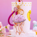 Crystal Jellyfish Keychains in Plain and Fortune Cord Options view 2