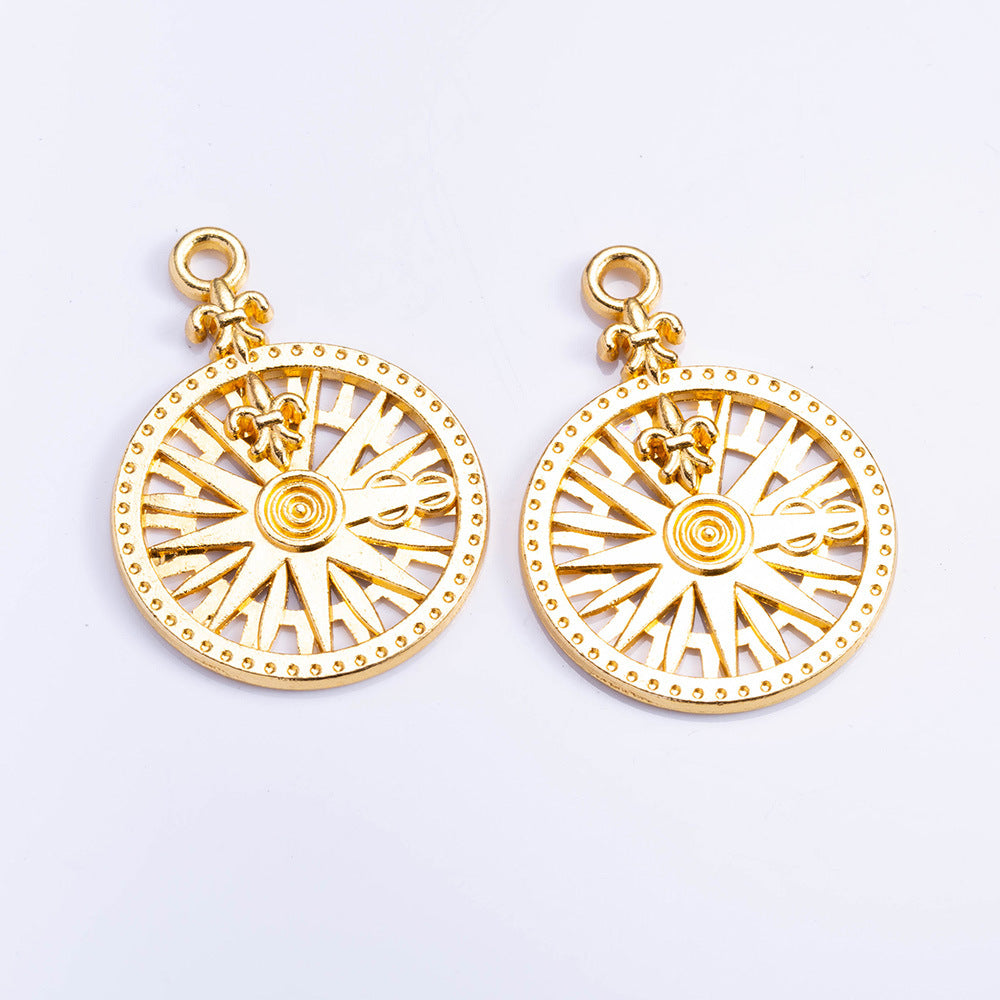 26x36mm Alloy Compass Charm Pendant for Necklace or Clothing
