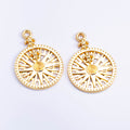 26x36mm Alloy Compass Charm Pendant for Necklace or Clothing