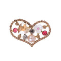 Heart Crystal Pearl Look Metal Brooch Pin for Jackets and Lapels view 1