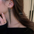 Geometric Crystal Fringe Drop Earrings in Three Designs view 4