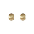 Brushed Rounded Square Stud Earrings In Gold And Silver Tone view 5