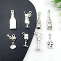 Antique Silver Wine Glass Metal Charms with 22 Listed Options view 3