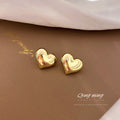 Small Heart Stud Earrings in Gold and Silver Tone Fashion Jewelry Accessories view 4