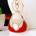 Jeweled Heart Handbag Keychains in Six Pictured Enamel Colors view 8