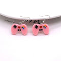 Silver Tone Colorful Game Controller Resin Hook Earrings view 4