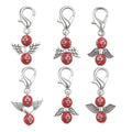 Red Cross Bead Angel Keychain Silver Clasp Six Styles view 5