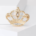 Openwork Crystal Crown Brooch in Gold or Silver Tone view 3
