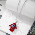 Resin Hamsa Hand Evil Eye Pendant Necklaces Ten Colors view 4