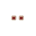 Red Square Crystal Halo Stud Earrings Jewelry Accessories view 5