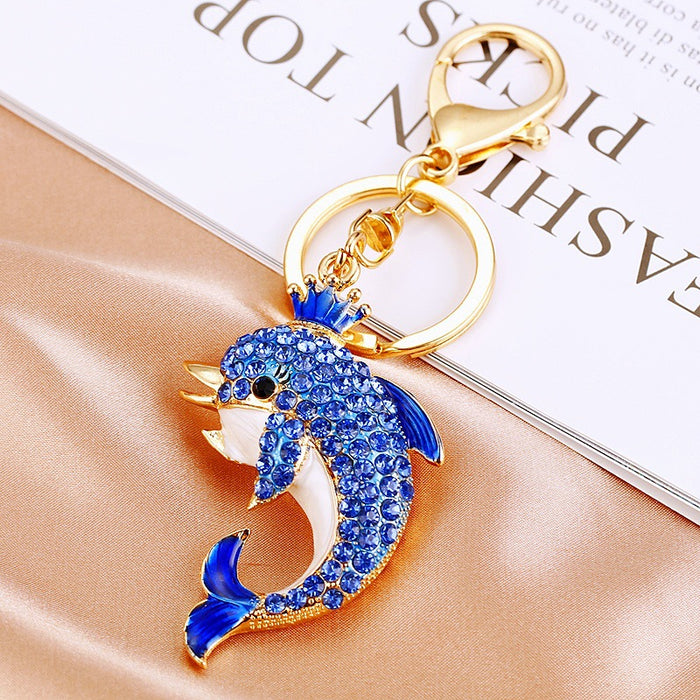 Jeweled Dolphin Keychains in Multiple Shapes and Attachment Styles