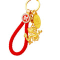 Gold Tone Small Chinese Dragon Keychain with Oval Dragon Plaque view 5