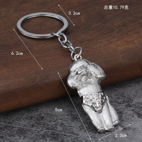 Alloy Poodle Dog Keychain Gift Bag Charm Accessory