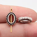 13x10x3.5mm 1.2g Multicolor Zinc Alloy Oval Ring Dotted Frame Loose Metal Beads for Jewelry Making