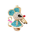 Black Pearl Accent Mouse Keychain with Jeweled Ears and Tail view 5