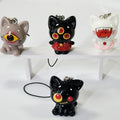 Gothic Monster Cat Figurine Phone Strap Charms in Four Designs view 1