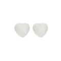 White Fuzzy Pom Pom Soft Round Small Stud Earrings view 5
