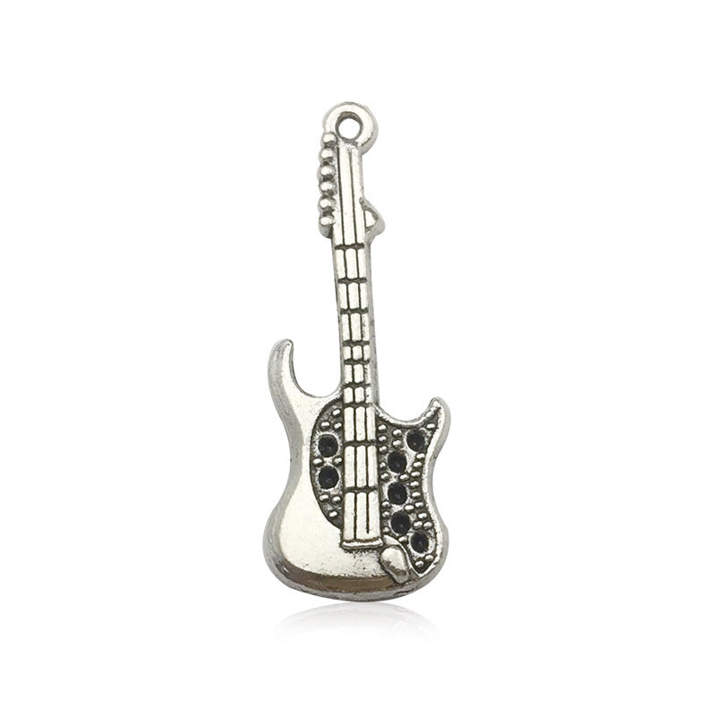 Zinc Alloy Violin Guitar Music Note Instrument Charm Pendants for DIY Handmade Jewelry