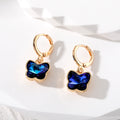 Gold Tone Crystal Butterfly Huggie Earrings in Five Colors view 6