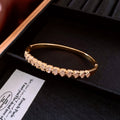 Gold Crystal Open Bangle Heart And Fan Pave 2 Styles view 6