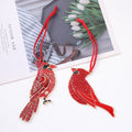 Rhinestone Cardinal Bird Hanging Ornament Red Cord Four Styles view 1