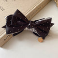 Polka Dot Satin Bow Vertical Hair Claw Clips Six Styles view 11