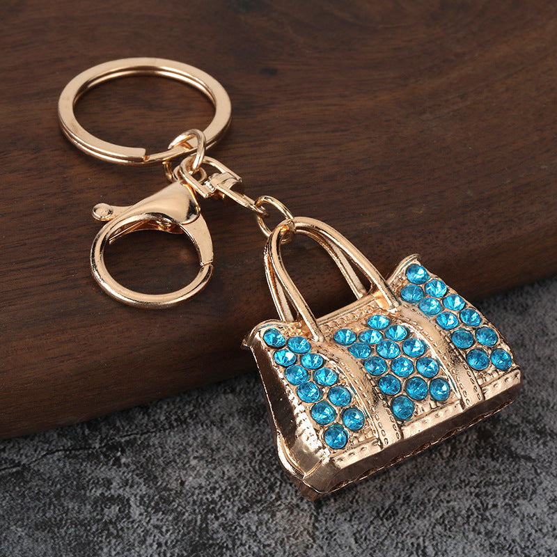 Rhinestone Handbag Keychain Alloy Purse Charm for Women's Bag Accessory