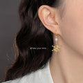 Gold Wire Dreamcatcher Pearl Hook Drop Earrings Pair view 2