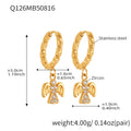 Crystal Angel Drop Hoop Earrings in Seven Gold Tone Styles view 11