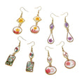 Dried Flower Resin Dangle Earrings Gold Hooks 4 Styles view 5