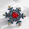 Aqua Silver Tone Snowflake Crystal Metal Brooch Pin view 5