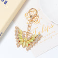 Cat Eye Stone Butterfly Keychain Gold Clasp Four Colors view 7
