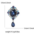 Baroque Oval Crystal Brooch With Teardrop Dangle in Four Colors view 4