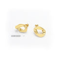 Gold Irregular Twisted Hollow Square Stud Earrings view 2