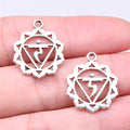 Seven Chakra Symbol Openwork Metal Pendants in Silver Tone view 3