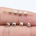3.6x3.6x3.5mm 0.17g Antique Silver Zinc Alloy Patterned Small Hole Beads for Bracelet Necklace Jewelry Making