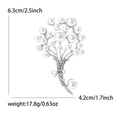 Pearl Bouquet Brooch with Curved Stem in Gold and Silver Tones view 7