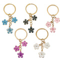 White Purple and Pink Blossom Pearl-Look Keychains view 1