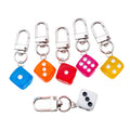 Six-Color Translucent Dice Mini Clip Keychain Assortment view 5
