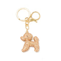 Rhinestone Poodle Dog Keychain Champagne Crystal Charm view 5