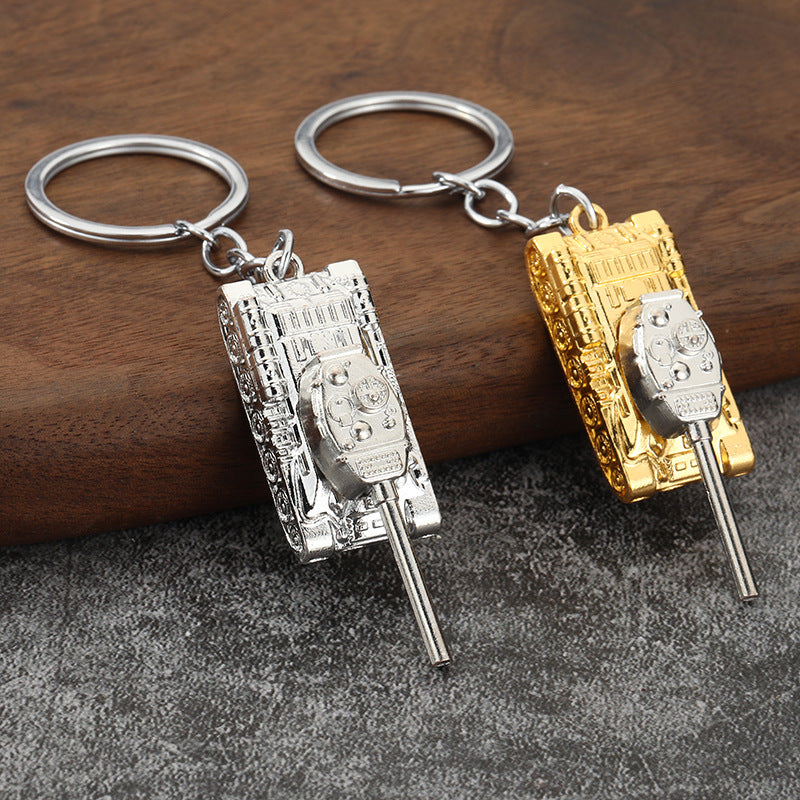 T34 Tank Model Zinc Alloy Keychain Car Hanging Pendant Gift