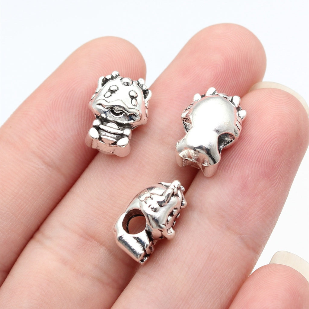 14x10x9.2mm 3g Antique Silver Zinc Alloy Chinese Dragon Large Hole Beads for Bracelet Necklace DIY