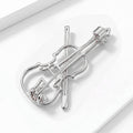 Violin and Bow Brooch in Silver or Gold Tone Metal view 3